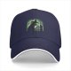 Black Baseball Cap with Spooky Witch Silhouette Halloween Print