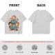 Olive T-Shirt With Cute Chibi Monster And Girls Graphic Print