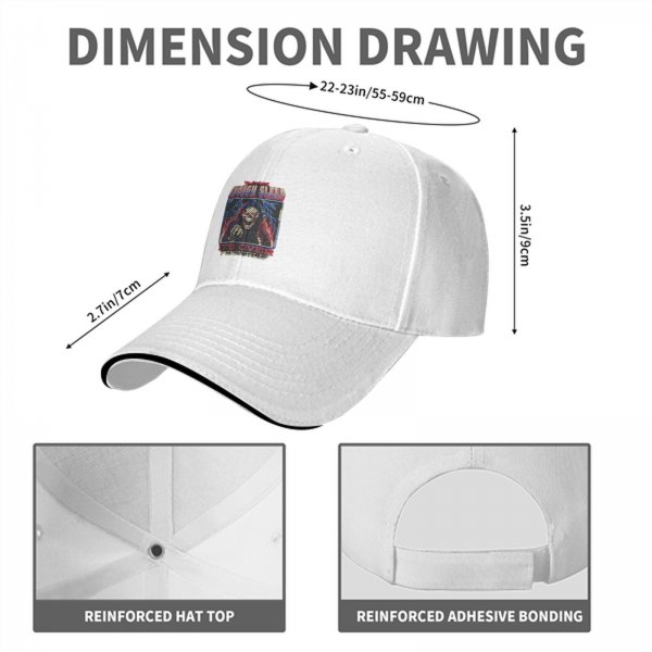 Black baseball cap with grim reaper graphic and enough sleep text