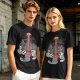 Olive T-shirt with Cat Sauron Tower Fantasy Art Print