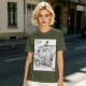 Olive T-shirt with Straw Hat Pirate Ship Art Print
