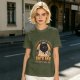 Olive green t-shirt with scientifically proven cats are better than you cat scientist print