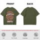 Olive graphic t-shirt with cats and coffee heart quote
