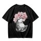 Olive T-shirt with Totoro and Cherry Blossom Tree Art Print