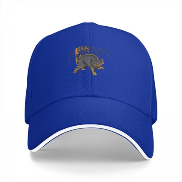 Black Baseball Cap With Aggressive Wild Boar Graphic Print