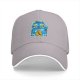 Black Baseball Cap With Blue Maneki-Neko Lucky Cat Graphic
