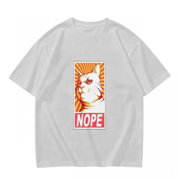 Olive Green T-Shirt With Grumpy Cat 'NOPE' Propaganda Print