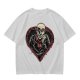 Olive T-shirt with Nosferatu Vampire in Red Heart Frame