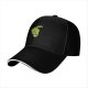 Black baseball cap with cute sad vegetable graphic print