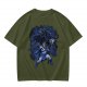 Olive T-Shirt with Skeletor Dark Fantasy Graphic Print