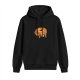 Black Hoodie With Cute Donut Shaped Dog Graphic Print