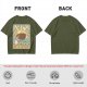 Oversized Dark Green T-Shirt With The Coffee Tarot Card Style Print