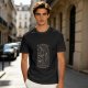 Olive Green T-Shirt with Purranormal Cat Skeleton Tarot Art