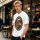 Olive t-shirt with bear captain fishing pun graphic