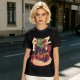 Olive T-Shirt with Cartoon Crocodile Eating Snack Graphic