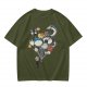 Olive T-Shirt With Studio Ghibli Character Balloon Print