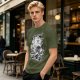Olive T-shirt with One Piece Going Merry Ship Ink Art Print