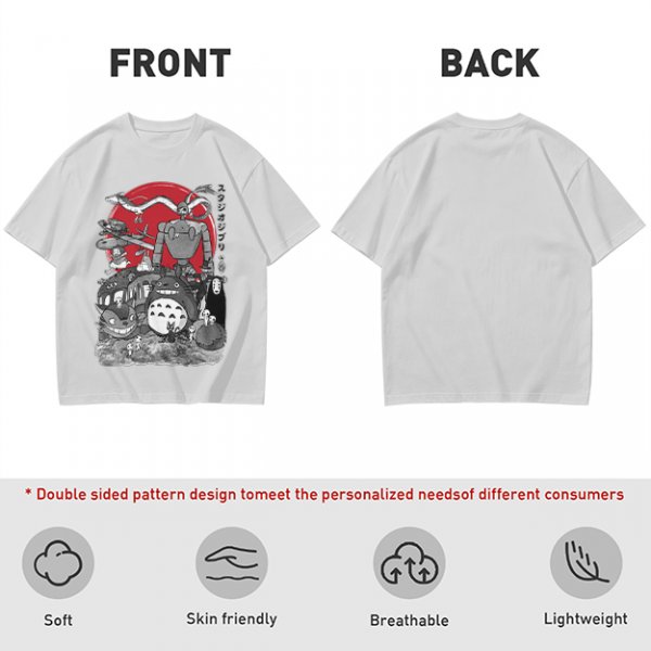 Studio Ghibli Characters Graphic Olive T-Shirt