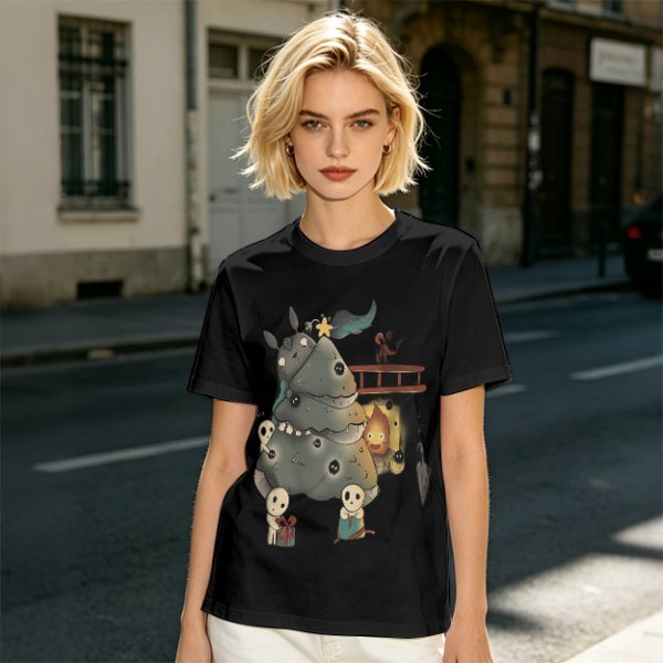 Studio Ghibli Fantasy Creature Graphic T-Shirt Design