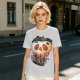 Olive Green T-Shirt With Creepy Melting Skull Apple Graphic