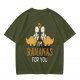 Olive T-Shirt With Cute Banana Dinosaur Love Graphic And I'm Bananas For You Text