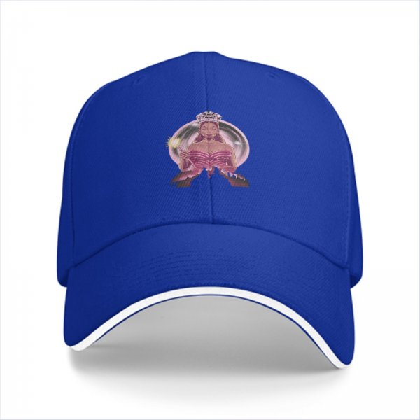 Black Baseball Cap With Pink Fairy Princess Graphic Print