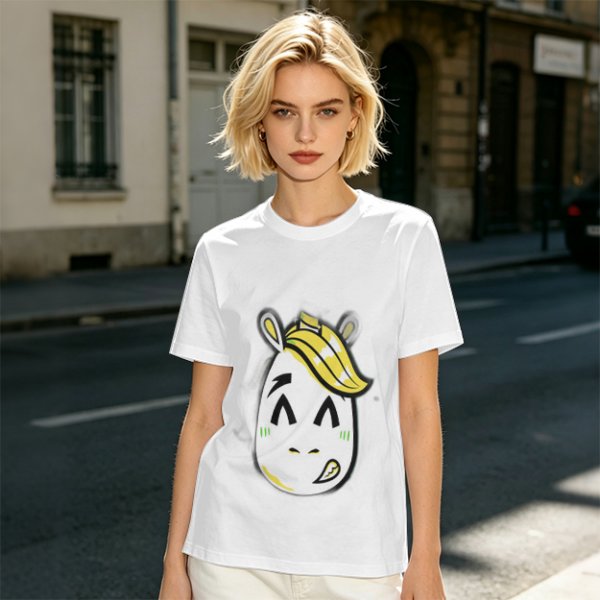 Olive T-Shirt With Cute Cartoon Horse Graphic Print