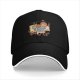 Black Baseball Cap With Bob Ross Painting Cartoon Art Print