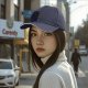 Black Baseball Cap With Grumpy Black Cat Graphic Design