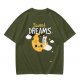 Olive t-shirt with sweet dreams cheese moon and mouse graphic