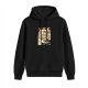 Black hoodie with Japanese ramen graphic print