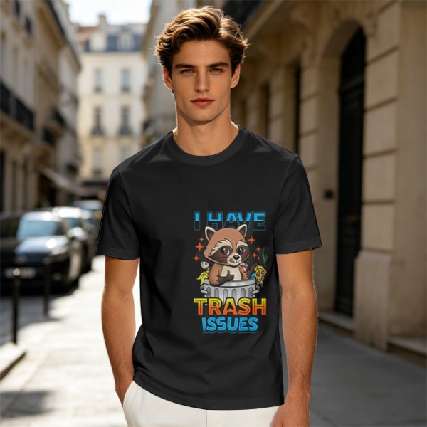 I Have Trash Issues Raccoon Graphic T-Shirt Design