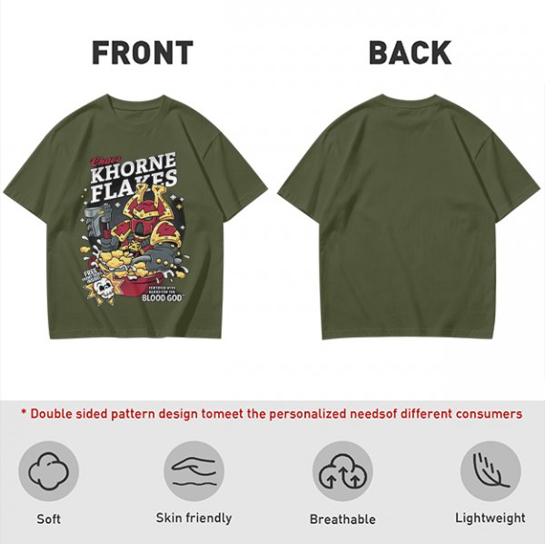 Khorne Flakes Chaos Cereal Themed Graphic T-Shirt