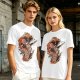 Olive T-shirt with Sushi Dragon Chopstick Art Print