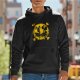 Black hoodie with Thousand Sunny pirate ship graphic design