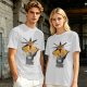 Olive Green T-Shirt With Sun And Dark Figure Graphic Print