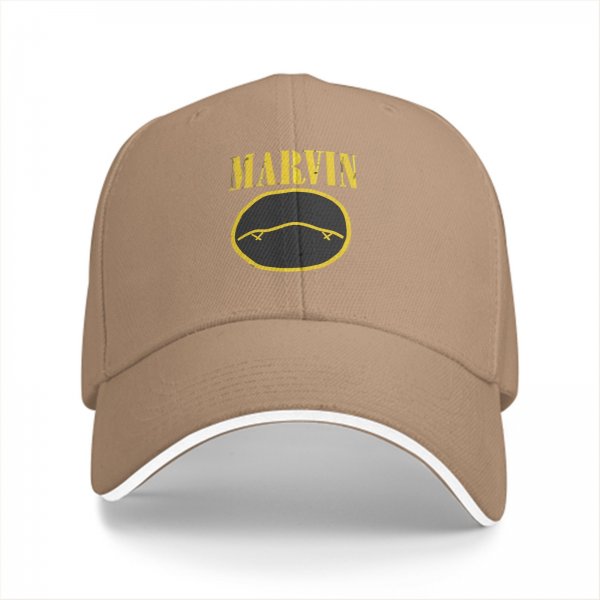 Black baseball cap with Marvin dead face graphic print
