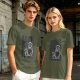 Olive green graphic tee with Totoro family illustration