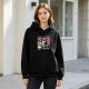 Black hoodie with raccoon driving graphic and 'Live Fast Eat Trash' text