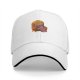 Black baseball cap with a cozy frog sitting in an armchair graphic