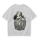 Olive t-shirt with skeleton graphic and 'Cheers! I'm Having Another Crisis' text