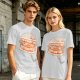 Olive T-Shirt With Cute Cartoon Hamburger Print