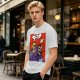 Olive T-shirt with He-Man slapping Skeletor comic print
