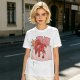 Olive T-Shirt With Cute Red Imp Yawning On Pillows Print