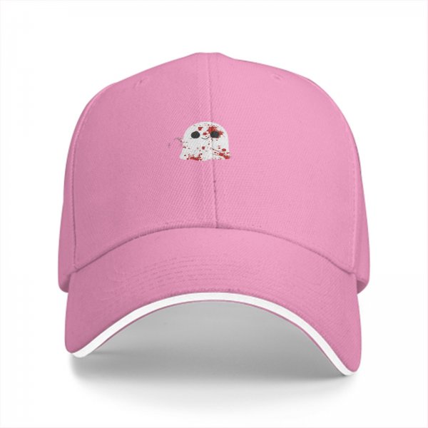 Black Baseball Cap With Cute Bloody Ghost Graphic