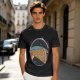 Olive t-shirt with space pizza graphic and Houston have pizza text