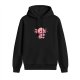Black Hoodie With Cute Axolotl Holding Coffee Cup Print