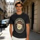 Olive green t-shirt with encouraging coffee character graphic and motivational text
