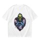 Olive T-Shirt With Grim Reaper Skull And Chain Heart Graphic