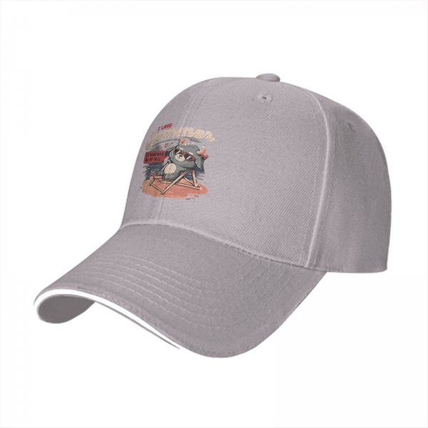 Black baseball cap with 'I Love Summer' hellish devil beach graphic